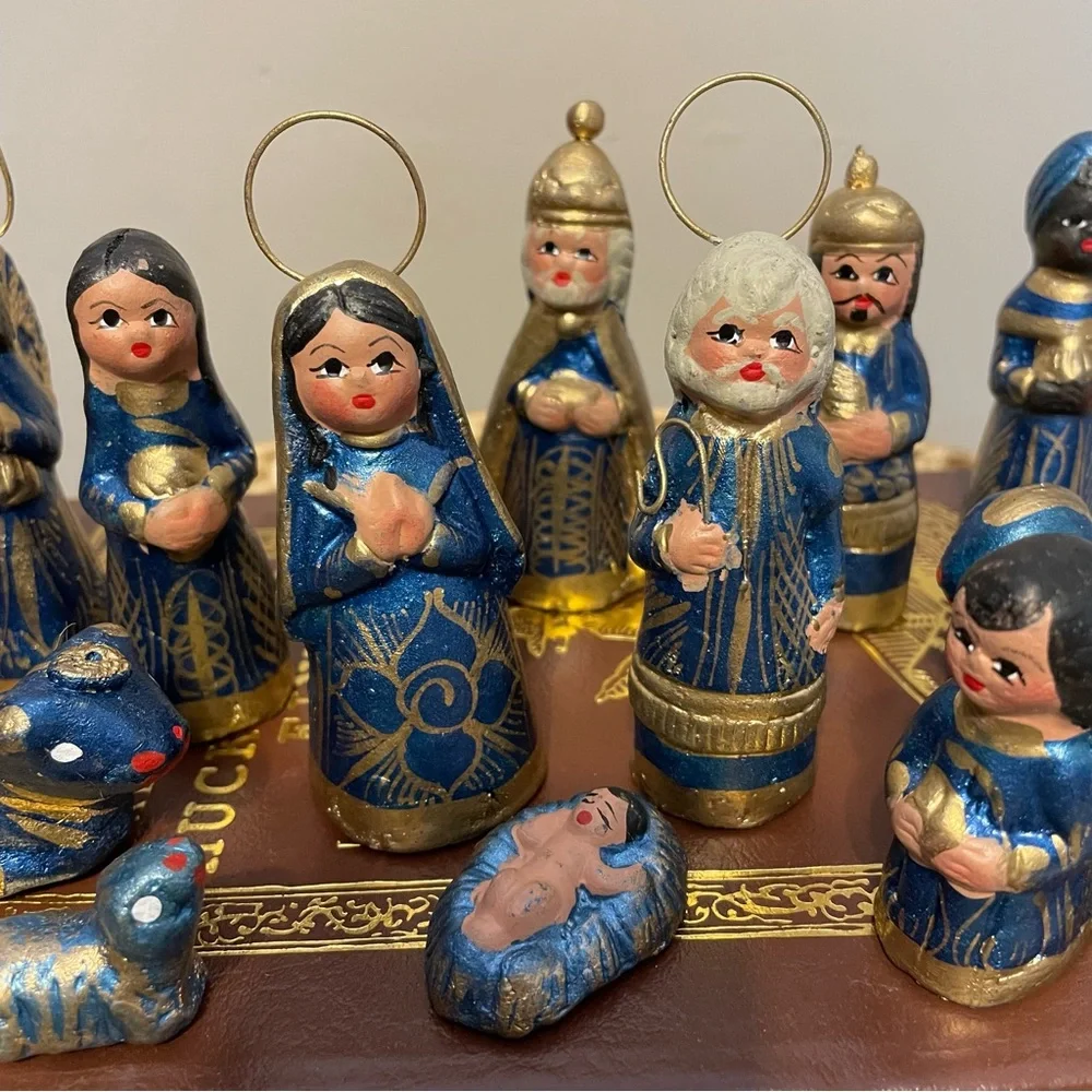 Mexican Folk Art Nativity 14 Piece Set